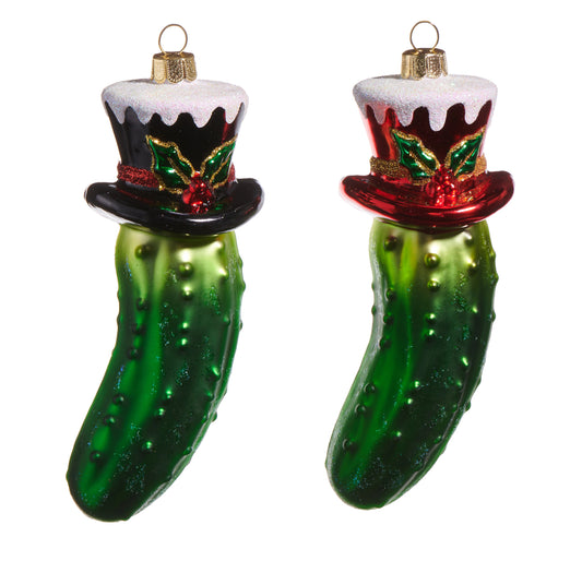 Pickle in a Hat Ornament