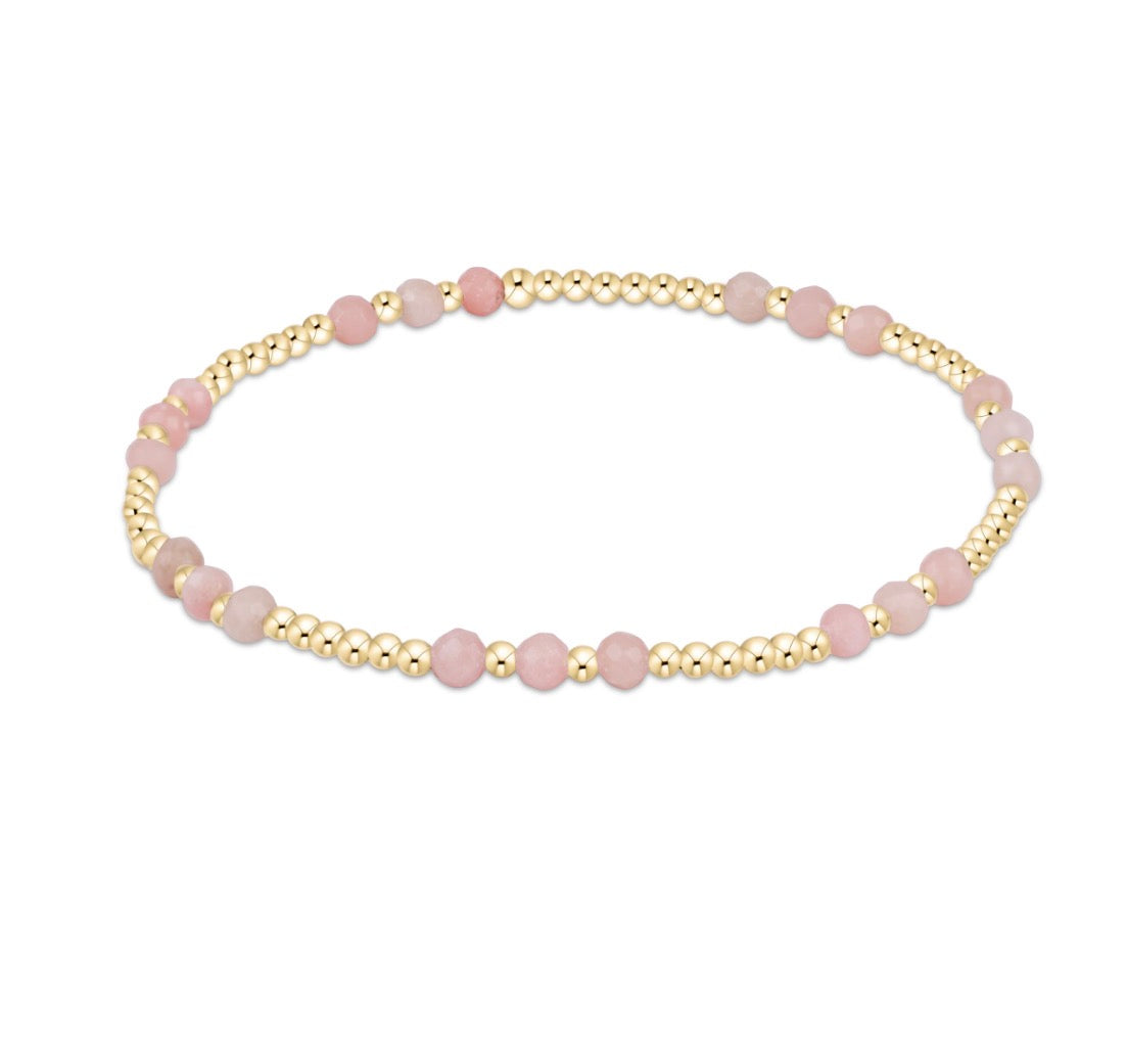 Joy Gemstone 3mm Bracelet- Pink Opal