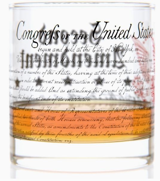 2nd Amendment - Historical - Whiskey Rocks Glass - 11 oz