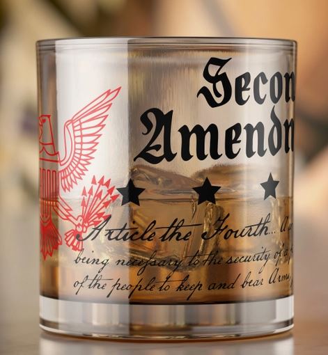 2nd Amendment - Historical - Whiskey Rocks Glass - 11 oz