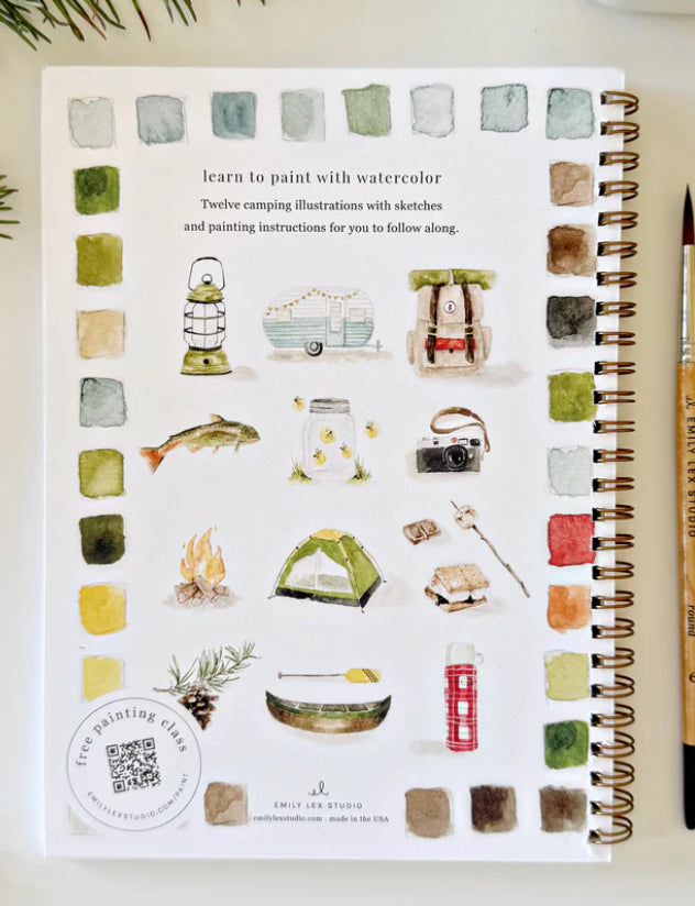Camping Watercolor Workbook