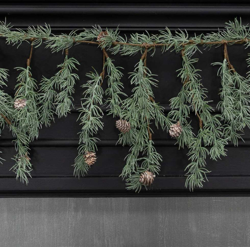 Weeping Pine Garland with Pinecones