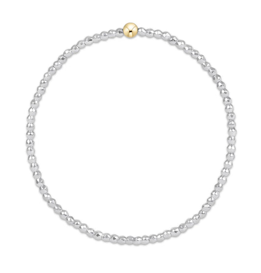 Bright Silver Faceted Hematite 2mm Bead Bracelet