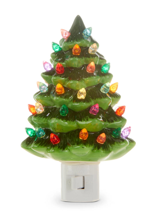 6" Vintage Green Tree Night Light