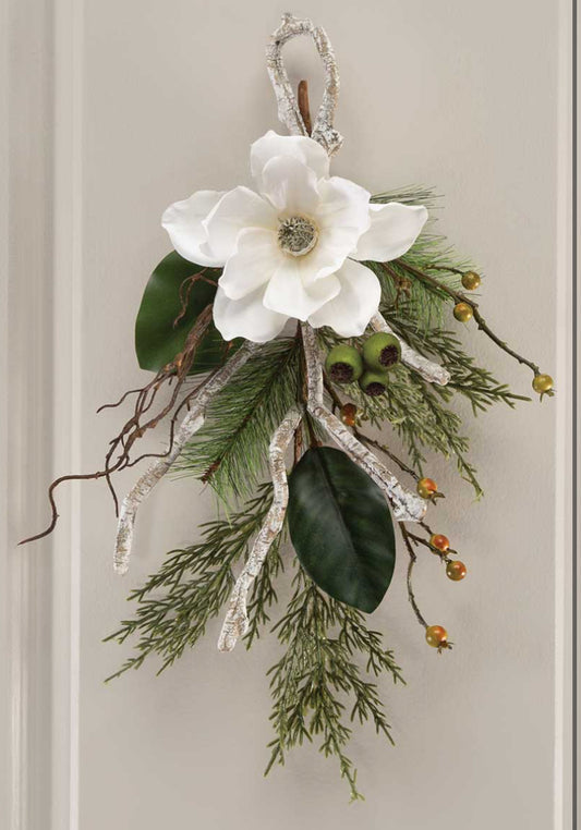 Bough Pine Magnolia Faux Burch Swag