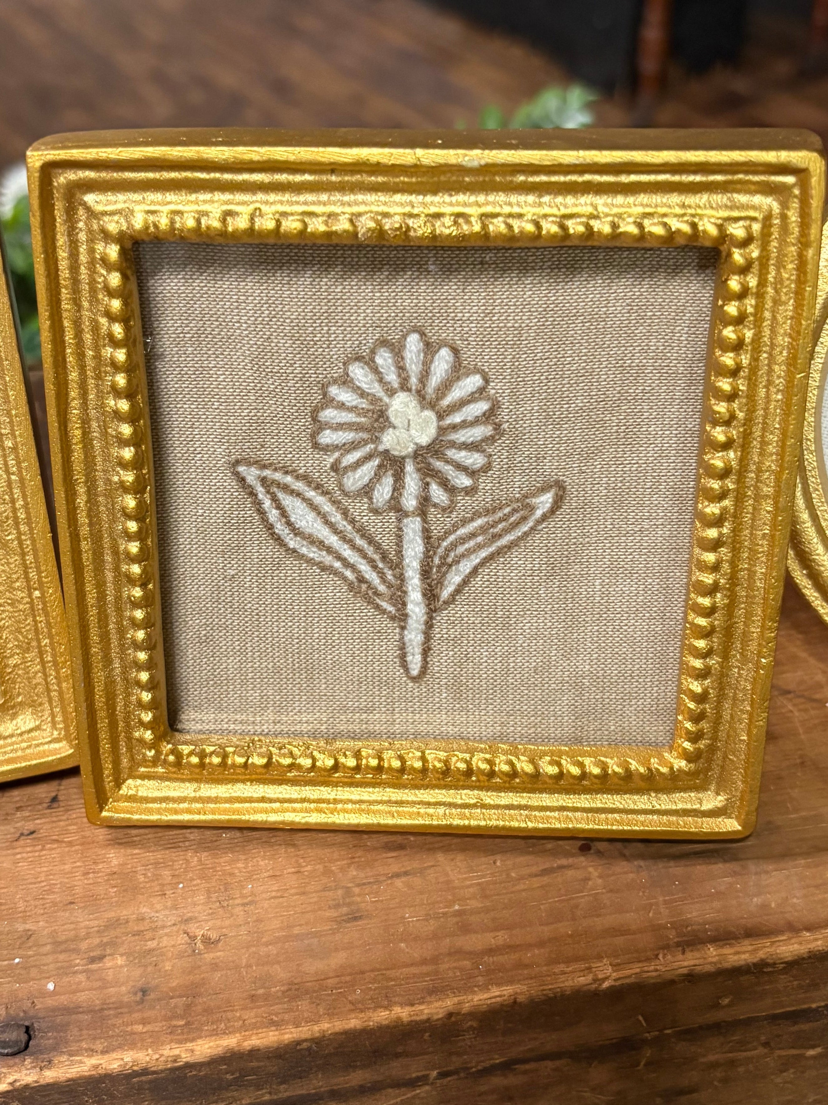 Frame Block Print Flowers