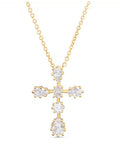Six CZ Faith Cross Necklace
