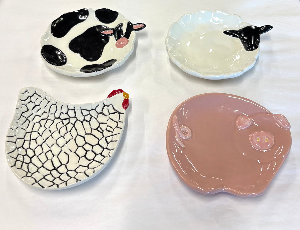 Farm Animal Tidbit Plates