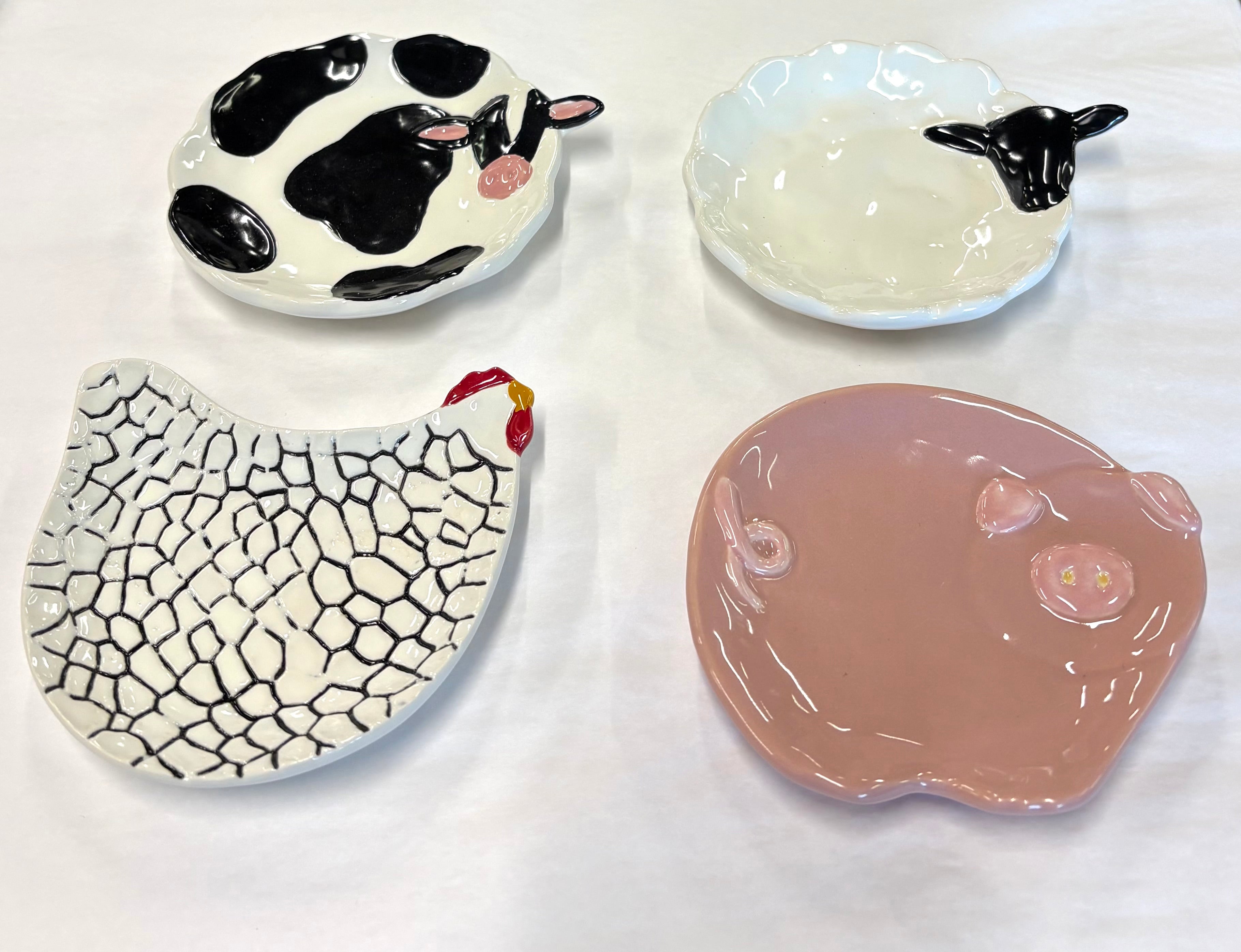 Farm Animal Tidbit Plates