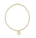 Classic Gold 2mm Bead Bracelet- Guardian Angel Small Gold Disc