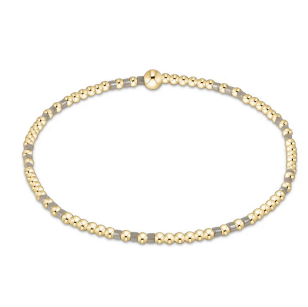 Hope Joy Pattern 2mm Bead Bracelet -Taupe