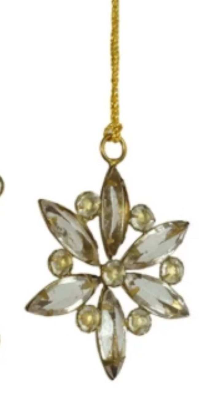 Jeweled Golden Snowflake Ornament