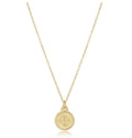 16" necklace gold - small blessing gold disc