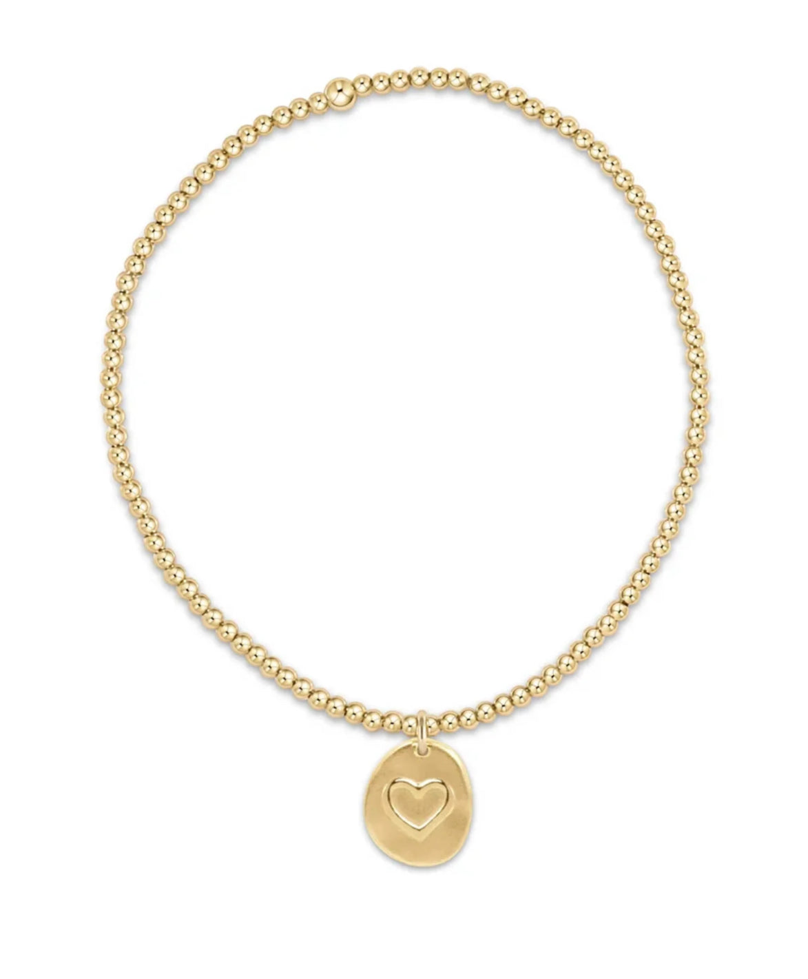 Classic Gold 2mm Bead Bracelet - Inspire Love Small Gold Charm