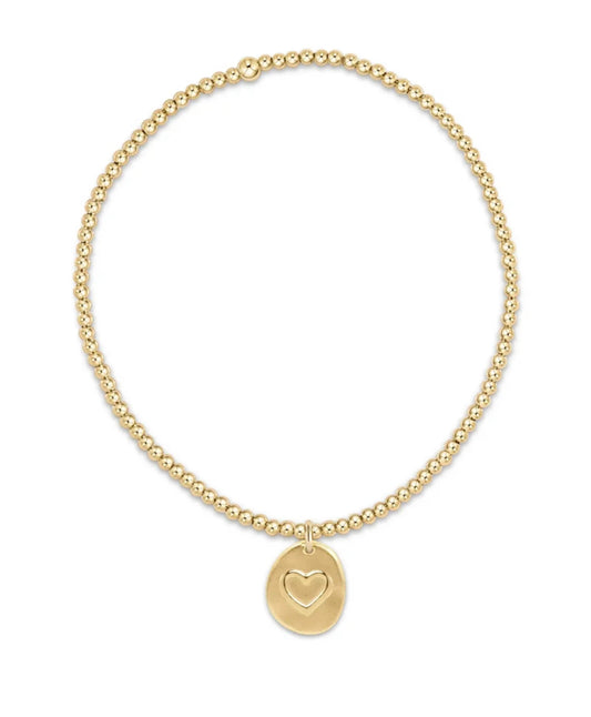 Classic Gold 2mm Bead Bracelet - Inspire Love Small Gold Charm