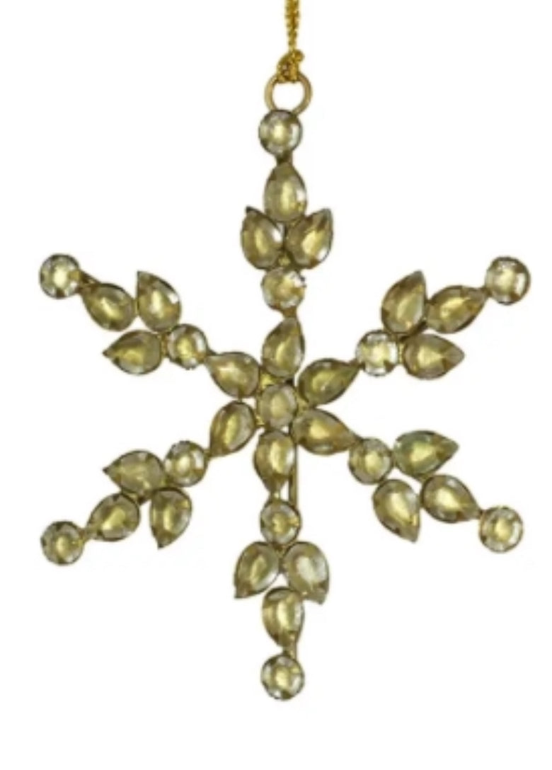 Jeweled Golden Snowflake and Ornament