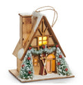 5" Lighted Lodge House Ornament