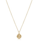 16" necklace gold - protection small gold disc