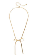 Andy Looped Bow Necklace in Shiny Gold