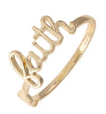 Faith Script Hinge Bangle in Shiny Gold