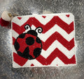 Lady Bug & Chevron Beaded Coin Purse