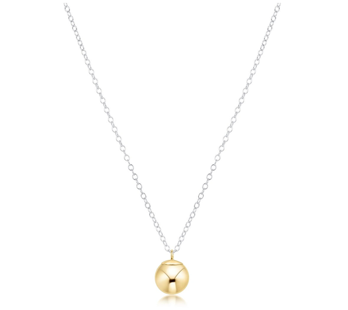 16" Necklace Mixed Metal - 8mm charm