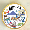 State of Virginia Wood and Enamel Small Tray