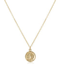 16" necklace gold - protection gold disc