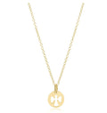 16" necklace gold - guardian angel gold disc