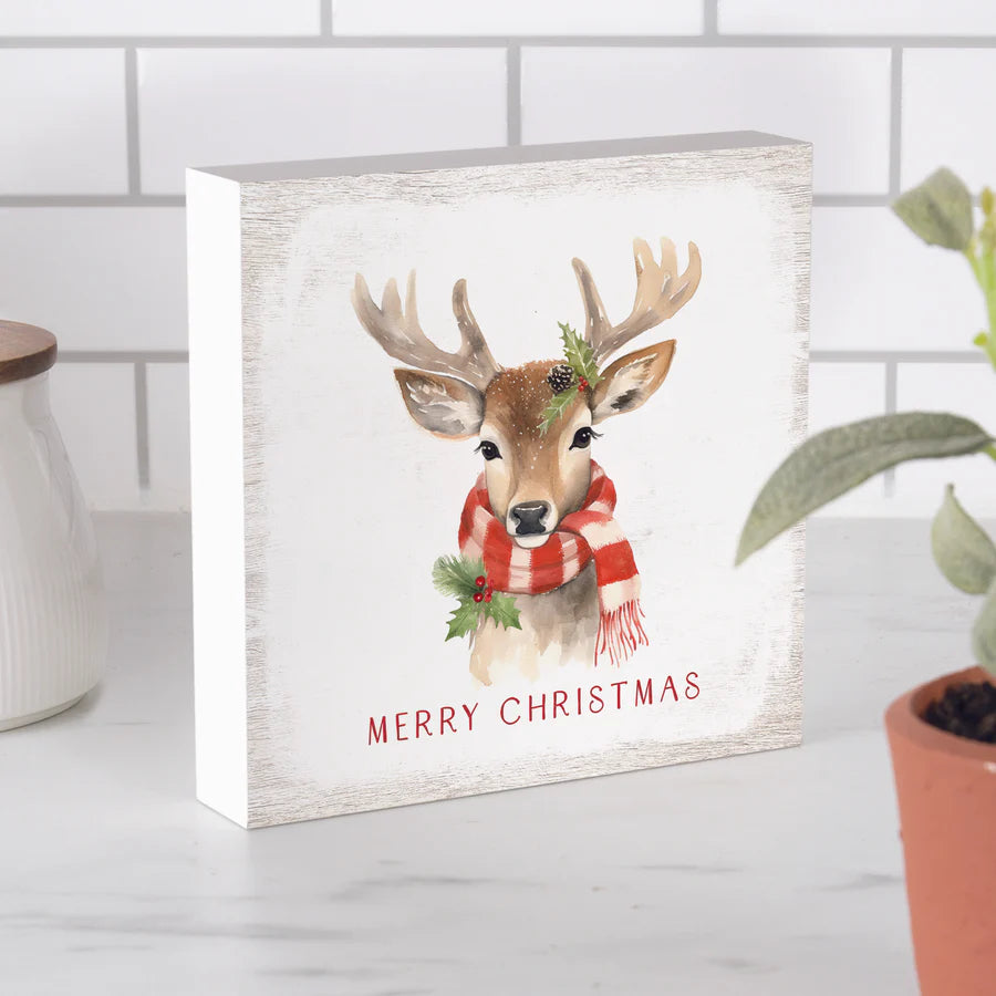 Holiday Wood Block Decor