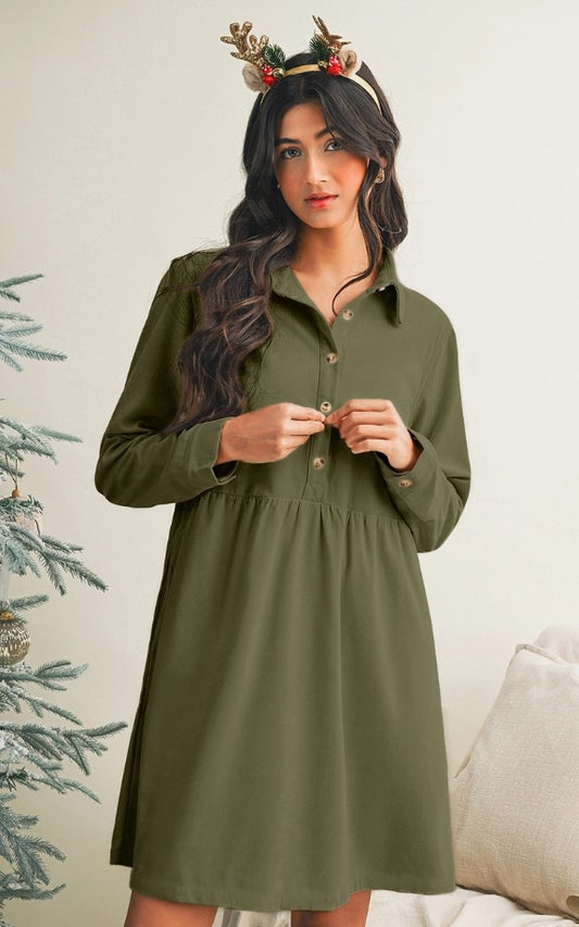Vineyard Green Corduroy Dress