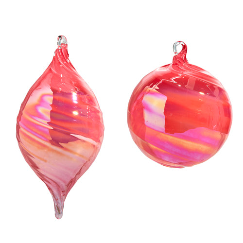 Pink Blown Glass Ornament