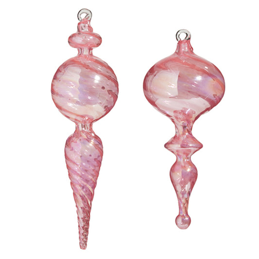 Pink Blown Glass Finial Ornament