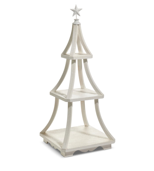 27.5" White Tiered Display Tree