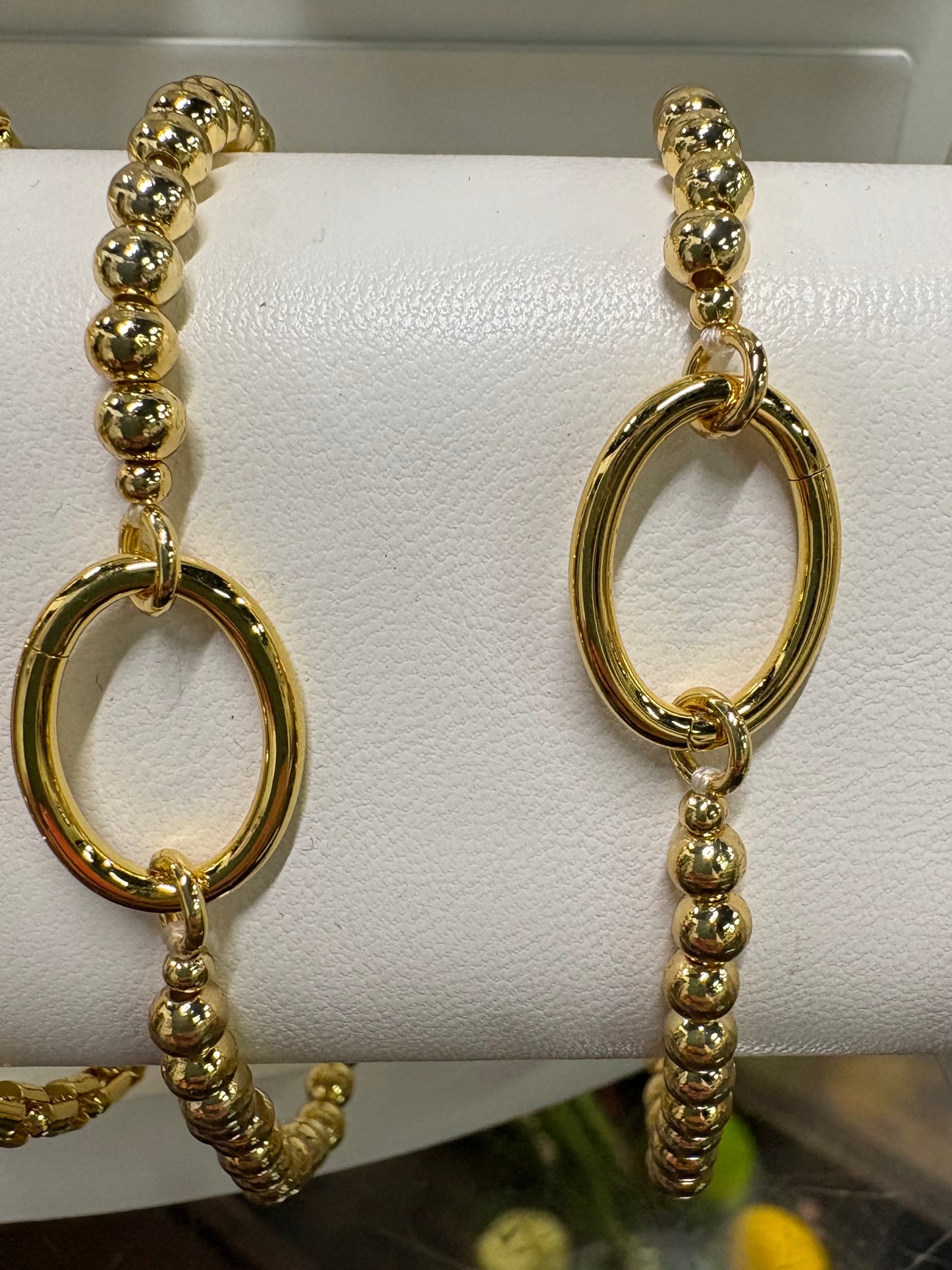 Gold Beaded Charm Bracelet