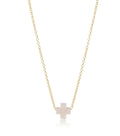16" necklace gold - signature cross off white