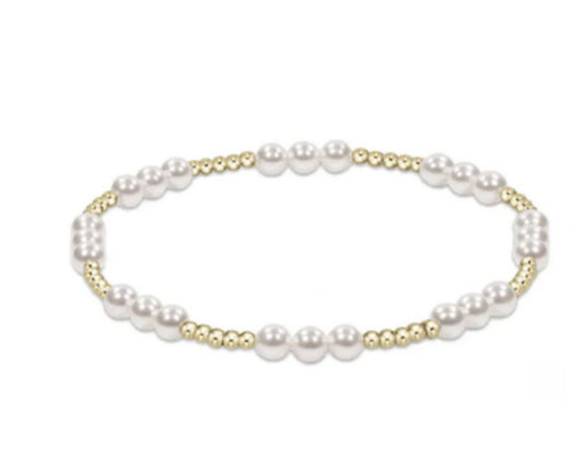 Classic Joy pattern 4mm Bead Bracelet Pearl