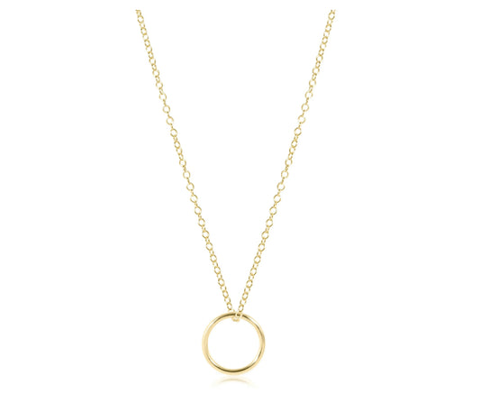 16" necklace gold -Halo Gold Charm