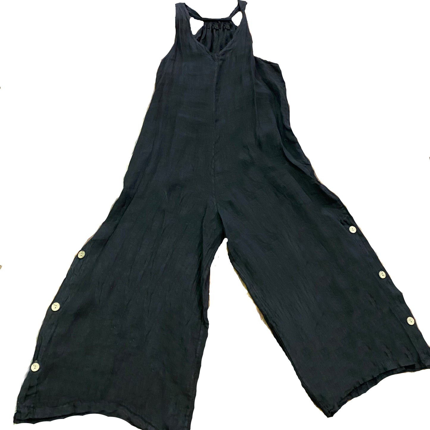 Black Linen Romper