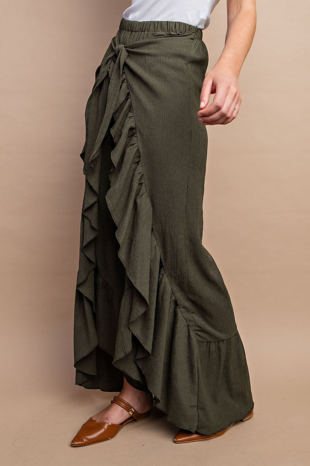 Tie Front Wide Leg Pants