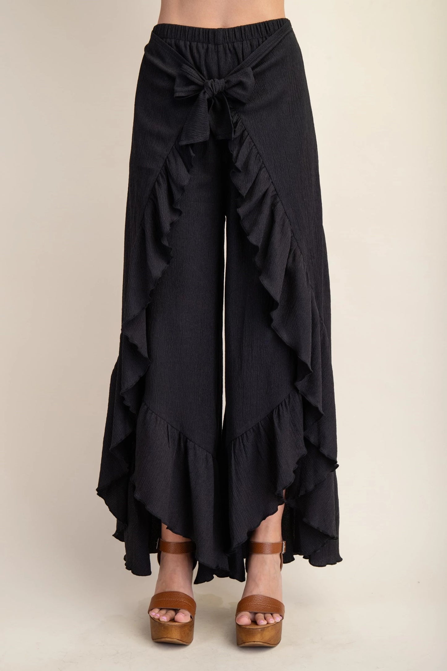 Tie Front Wide Leg Pants