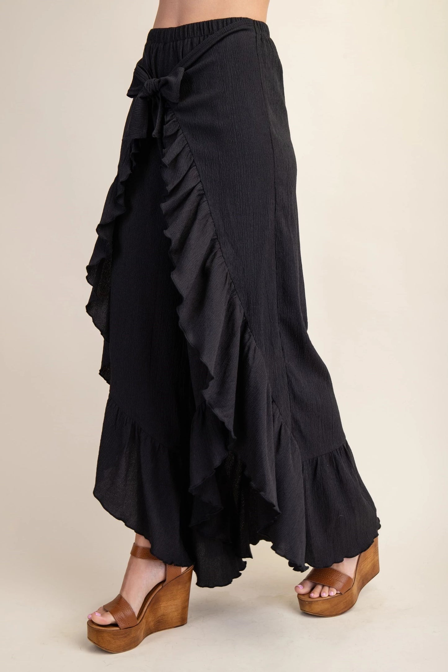 Tie Front Wide Leg Pants