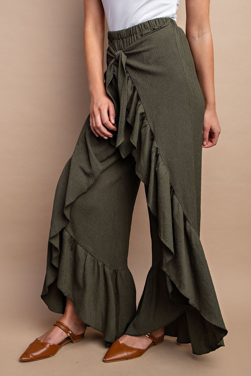 Tie Front Wide Leg Pants