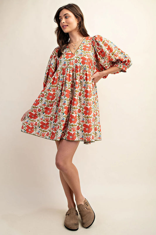 Floral Print Mini Dress*