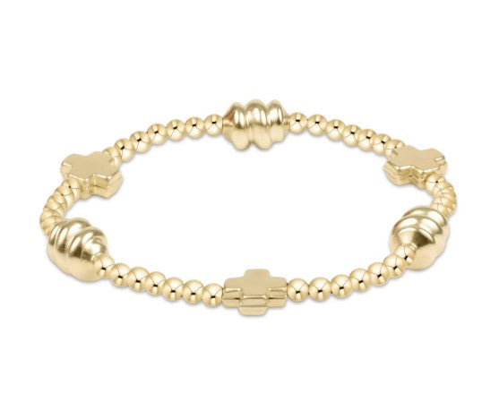 Signature Cross Admire Gold Pattern 3mm Gold Bracelet
