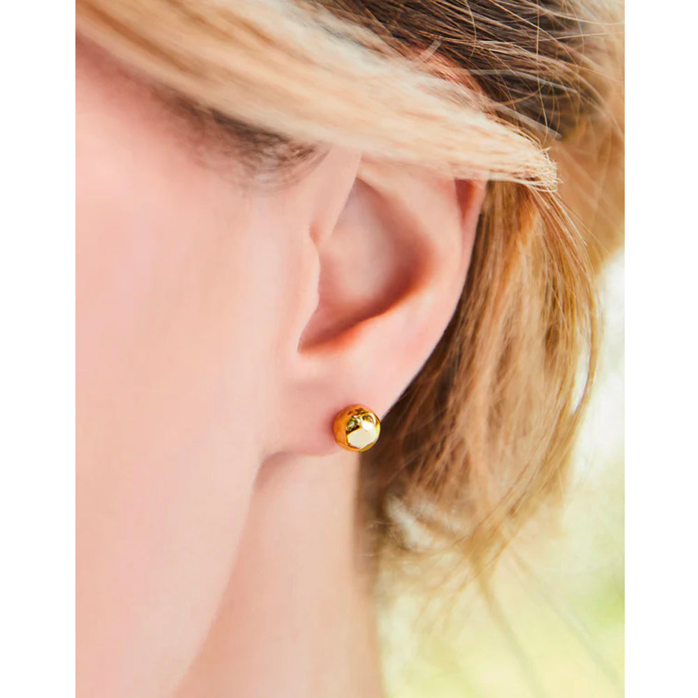 SP Ball Stud Earrings 7mm Gold