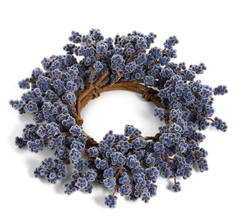4.25" Ice Blue Berry Candle Ring