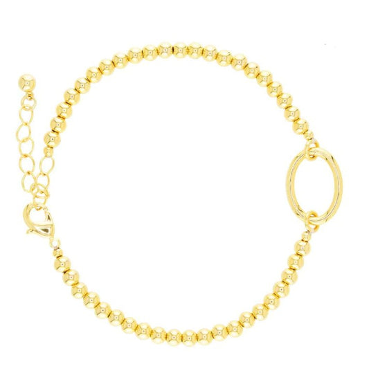 Gold Beaded Charm Bracelet