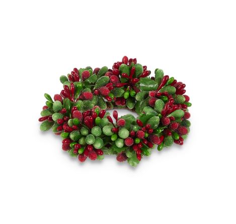 4.5" Beaded Berry Candle Ring