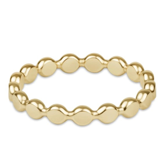 Classic 2.5mm Beaded Disc Gold Ring